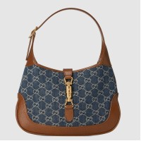 Gucci Jackie 1961 Small Hobo Bag in GG Jacquard Denim