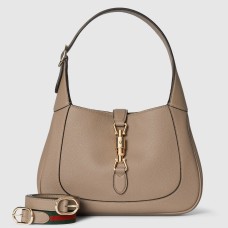 Gucci Jackie 1961 Small Shoulder Bag in Taupe Grained Calfskin