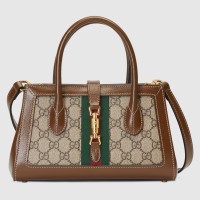 Gucci Jackie 1961 Small Tote Bag in Beige GG Supreme Canvas