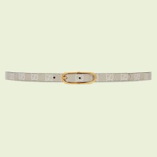 Gucci Jackie 1961 Thin Belt 20MM in White GG Canvas