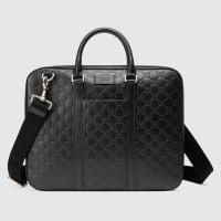 Gucci Large Briefcase in Black Signature Leather