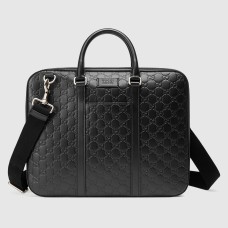 Gucci Large Briefcase in Black Signature Leather