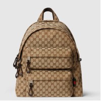 Gucci Medium Backpack with Gucci Logo in Beige Original GG Canvas