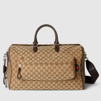 Gucci Medium GG Duffle Bag in Beige Original GG Canvas