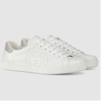 Gucci Men's Ace Sneakers in White Leather with Interlocking G