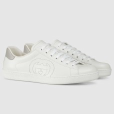 Gucci Men's Ace Sneakers in White Leather with Interlocking G