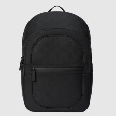 Gucci Men's Backpack in Black GG Rubber-effect Leather