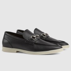 Gucci Men's Loafers with Horsebit in Black Leather