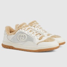 Gucci Men's MAC80 Sneakers in White Leather with Wool