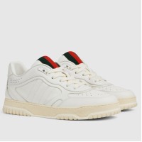 Gucci Men's Re-Web Sneakers in White Leather