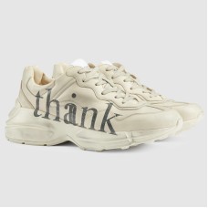 Gucci Men's Rhyton Sneakers with Thank Print