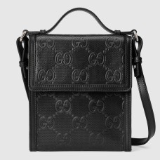 Gucci Messengers Bag in Black GG Embossed Leather