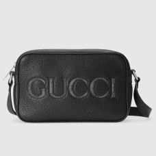 Gucci Mini messenger Bag in Black Grained Leather