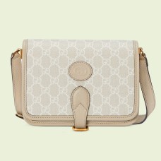 Gucci Mini Shoulder Bag in White GG Supreme with Interlocking G