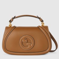 Gucci New Blondie Small Handle Bag in Brown Leather