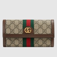 Gucci Ophidia Continental Wallet in Beige GG Supreme Canvas