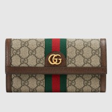 Gucci Ophidia Continental Wallet in Beige GG Supreme Canvas