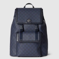 Gucci Ophidia GG Large Backpack in Blue GG Supreme Canvas