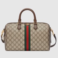 Gucci Ophidia GG Medium Top Handle Bag in Beige GG Canvas