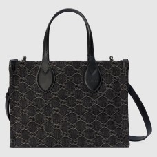 Gucci Ophidia GG Medium Tote Bag in Black GG Denim