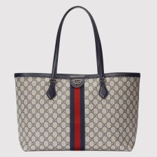 Gucci Ophidia GG Medium Tote Bag in Blue Supreme Canvas