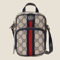 Gucci Ophidia GG Mini Bag in Blue Supreme Canvas