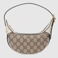 Gucci Ophidia GG Mini Hobo Bag in GG Canvas with White Leather