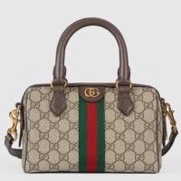 Gucci Ophidia GG Mini Top Handle Bag in Beige GG Canvas