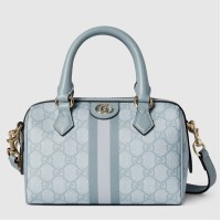 Gucci Ophidia GG Mini Top Handle Bag in Dusty Blue Supreme Canvas