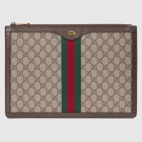 Gucci Ophidia GG Portfolio Pouch in Beige GG Supreme Canvas