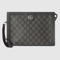 Gucci Ophidia GG Portfolio Pouch in Grey GG Supreme Canvas