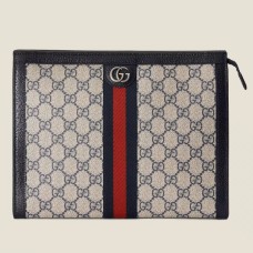 Gucci Ophidia GG Pouch in Blue GG Supreme Canvas