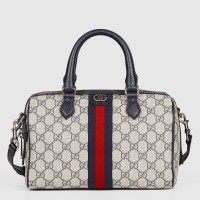 Gucci Ophidia GG Small Top Handle Bag in Blue GG Canvas