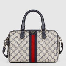 Gucci Ophidia GG Small Top Handle Bag in Blue GG Canvas