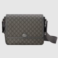 Gucci Ophidia Medium Messenger Bag in Grey GG Supreme Canvas