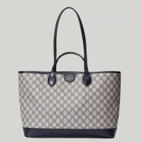 Gucci Ophidia Medium Tote Bag in Blue Supreme Canvas