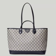 Gucci Ophidia Medium Tote Bag in Blue Supreme Canvas