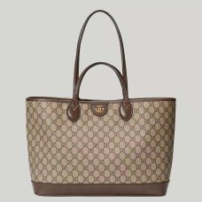 Gucci Ophidia Medium Tote Bag in Brown Supreme Canvas