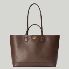 Gucci Ophidia Medium Tote Bag in Dark Brown Leather