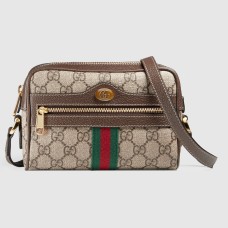 Gucci Ophidia Mini Camera Bag in Canvas with Brown Leather Trim