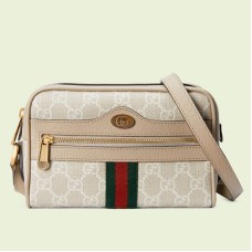Gucci Ophidia Mini Camera Bag in White GG Supreme Canvas