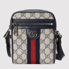 Gucci Ophidia Mini Messenger Bag in Blue GG Supreme Canvas