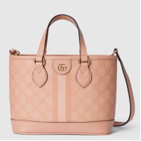 Gucci Ophidia Mini Tote Bag in Dusty Pink GG Supreme Canvas