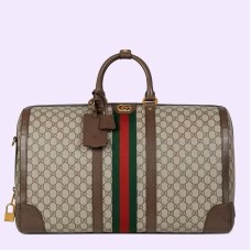 Gucci Savoy Large Duffle Bag in Beige GG Canvas