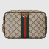 Gucci Savoy Toiletry Case in Beige GG Canvas with Web
