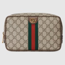 Gucci Savoy Toiletry Case in Beige GG Canvas with Web