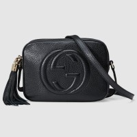 Gucci Soho Disco Bag in Black Grained Leather