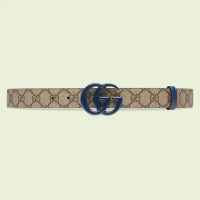 Gucci Supreme GG Marmont Belt 30MM with Blue GG Buckle