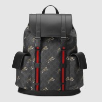 Gucci Tigers Backpack in Black GG Supreme Canvas
