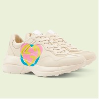 Gucci Women's Rhyton Sneakers with Heart Print